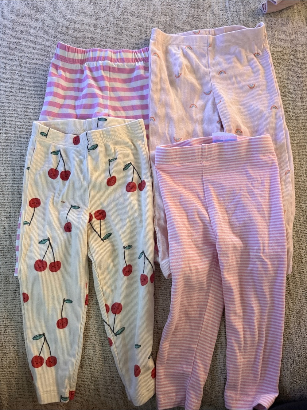 Stitchy Fish and Carter's Pink, Cream Red Cherries 4-Piece Bundle